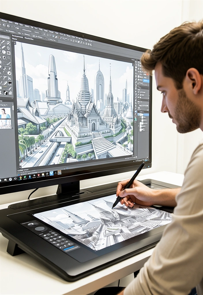 Concept artist at work