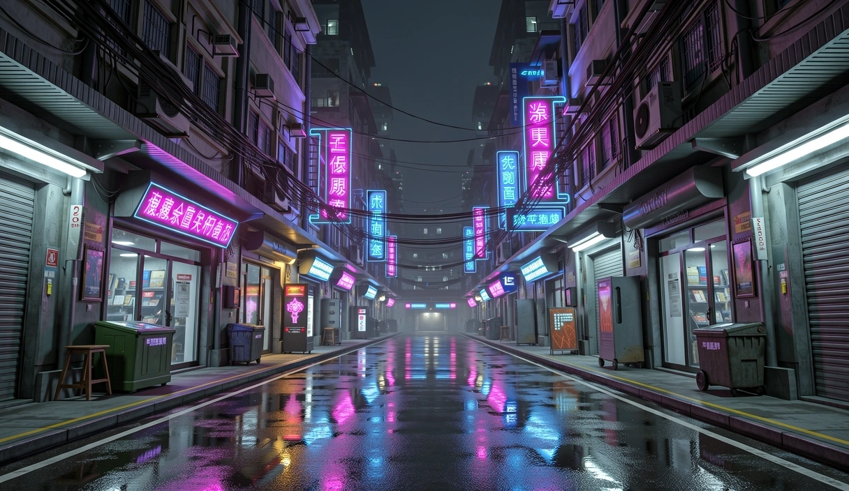 Neon Bangkok game environment